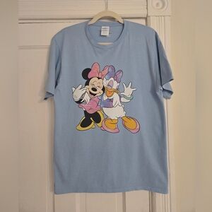 Disney Minnie Mouse and Daisy Duck Baby Blue T Shirt Women's Medium Best Friends